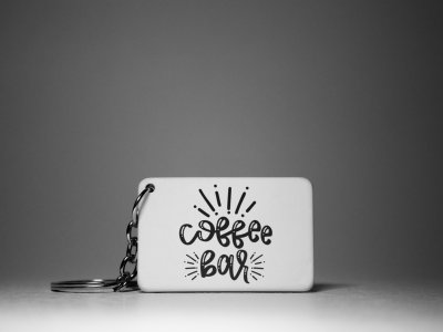 Coffee Bar- White - Designable Keychains(Combo Set Of 2)