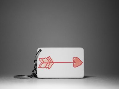 Arrow Of Love -White -Valentine's Special Keychains(Pack Of 2)