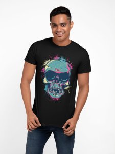 Skull - colourfull - Black - printed T-shirts - Men's stylish clothing - Cool tees for boys