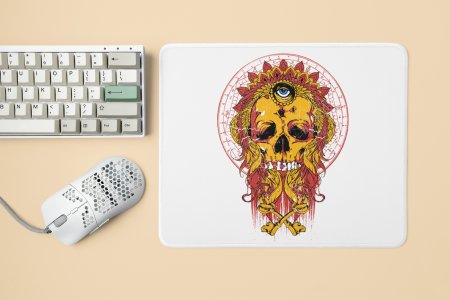 Skull (BG Yellow) - Printed animated Mousepad for animation lovers