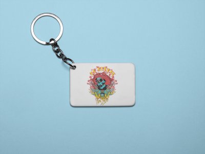 La Muerte, Blue skull - Printed acrylic animated Keychain(Pack Of 2)