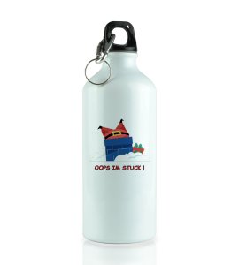 Stuck Santa In Chimney: Funniest Designed Sipper Bottle: Cute Gift For Secret Santa