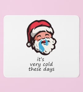 Sneezy Santa : Funny Designer Mouse Pad by Unique Gift For Secret Santa