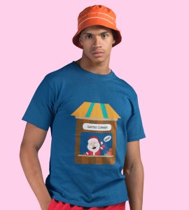 Santa's Gift Shop: Beautifully Printed T-shirt (Blue) Best Gift For Secret Santa