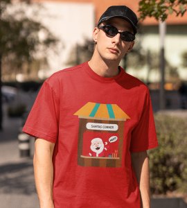 Santa's Gift Shop: Beautifully Printed T-shirt (Red) Best Gift For Secret Santa