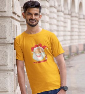 Drunkard Santa : Amazingly Printed T-shirt (Yellow) Best Gift For Christmas Celebration