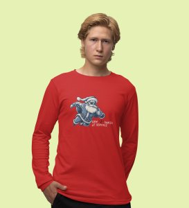 Stuck Santa In Chimney: Funniest DesignedFull Sleeve T-shirt: Cute Gift For Secret Santa