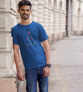 New year Bells Blue Men's Printed T-shirt For Mens Boys