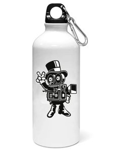 Camera man standing- Sipper bottle of illustration designs