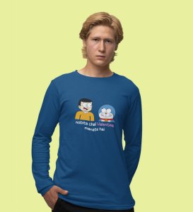 Let's Celebrate Valentine: Printed (blue) Full Sleeve T-Shirt For Singles