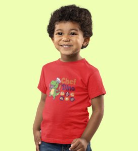 Chef Dino, Printed Cotton Tshirt for Boys