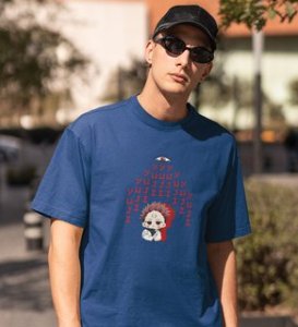 Evil Eye Itadori Cotton Blue Printed Tshirt For Mens and Boys