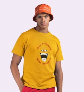 Anime Printed Itadori Cotton Yellow Tshirt For Mens and Boys