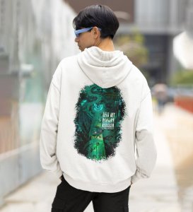 Floating in the Cosmos Let Is Get High White Cotton Printed Hoodie For Men