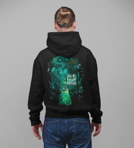 Galactic Greens An Alien Is Guide to Chilling Black Cotton Printed Hoodie For Men