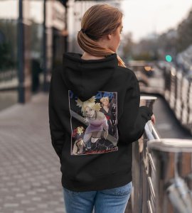 The Wind Master with a Tale of Courage and Loyalty Printed Black Cotton Hoodie For Women