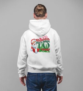 Cheerful Sign Welcoming a Surprise Visitor to Town Printed White Cotton Hoodie