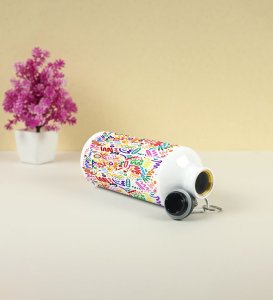 Enjoy a Splash of Color with Fun Line Doodles on Aluminium Water Bottle 600ml