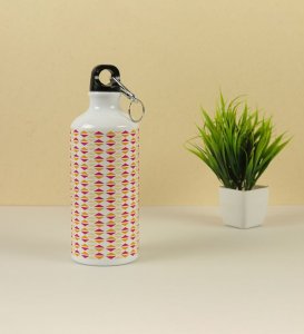 Exquisite Tribal Triangles Grid with Mosaic and Line Details Printed Aluminium Water Bottle 600ml