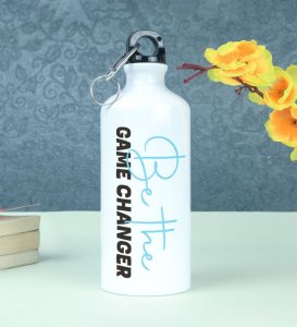 Lead the Change: Be the Game Changer Printed Aluminium Water Bottle 600ml