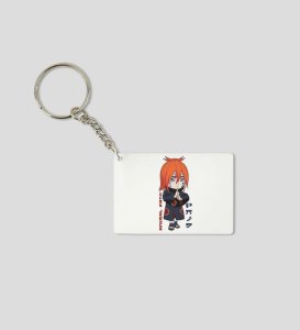 Animal Path Of Pain  Printed White Anime Keychains Pack Of 2