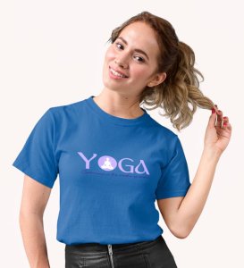 The Cradle Of Power Blue Round Neck Cotton Half Sleeved Women T-Shirt with Printed Graphics