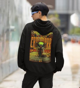 Ride with the Best  Performance Sports Bike Printed Black Hoodie for Men