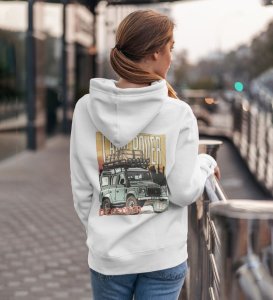 All-Terrain Mastery: Where Power Meets Precision Printed White Hoodie for Women