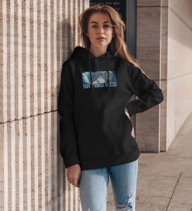 Playful Eye Visionary Power Cotton Black Hoodie for Women