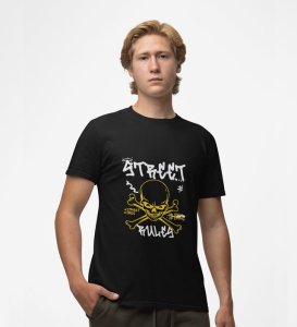 Urban Rebel: Graphic Printed Black T-Shirt